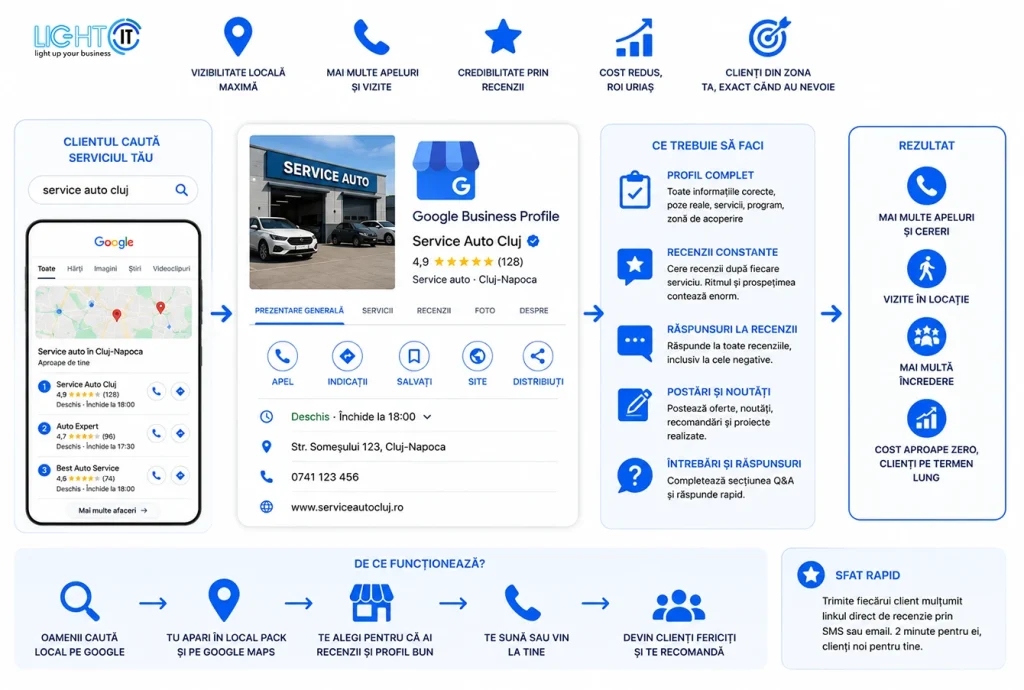 Diagrama pentru promovare online prin google maps